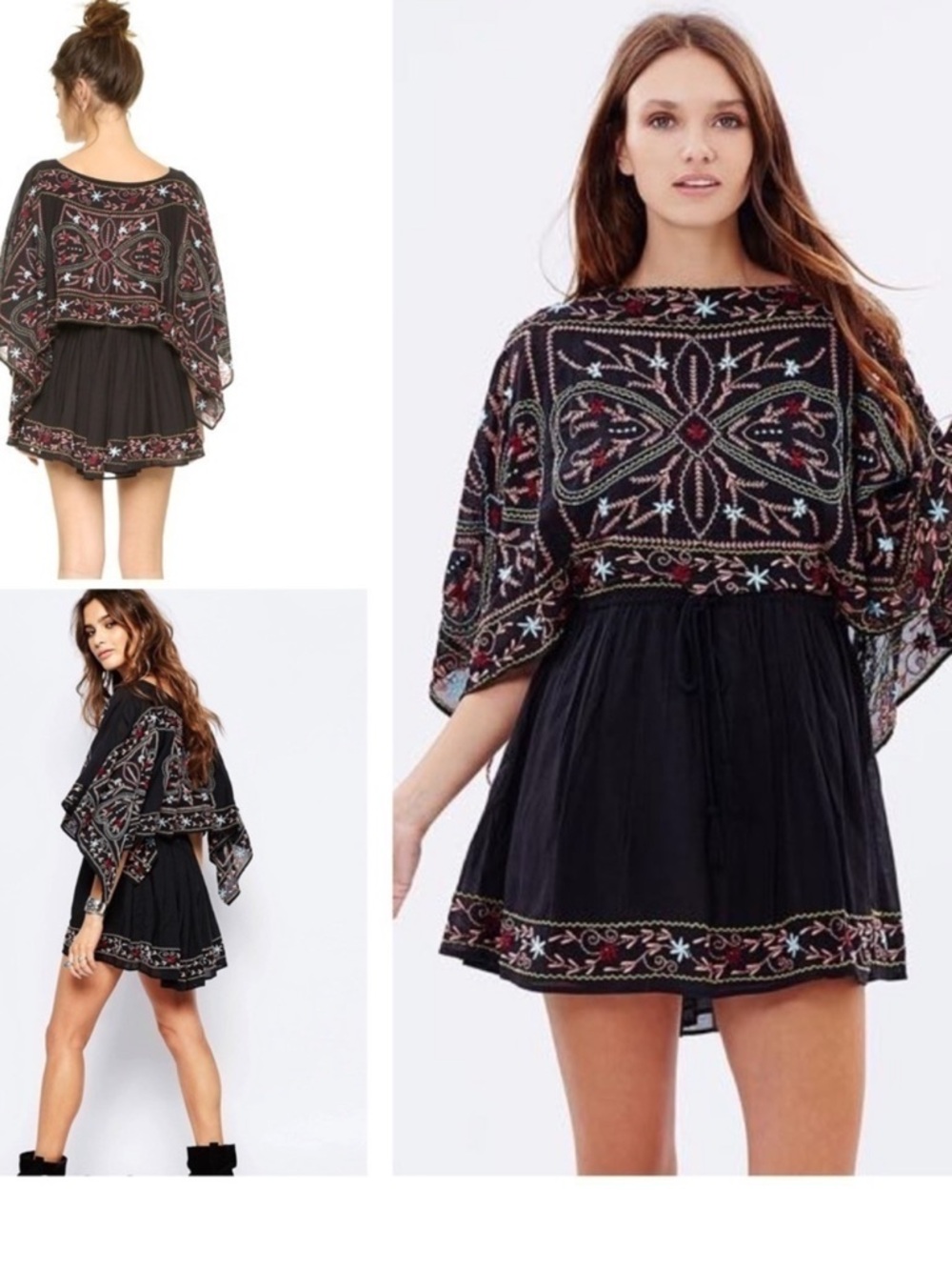 Free People Sheer Batiste Frida Embroidered mini Dress